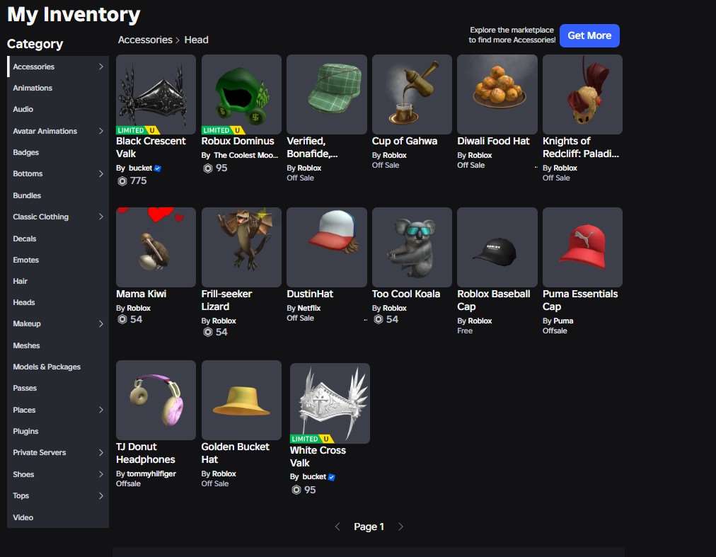 продажа аккаунта к игре Roblox